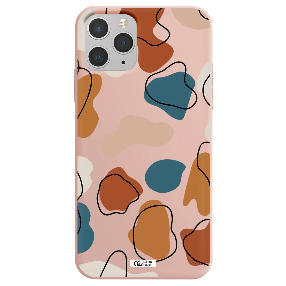 Boho Art Apple iPhone 11 pro Silicone pastel pink Case