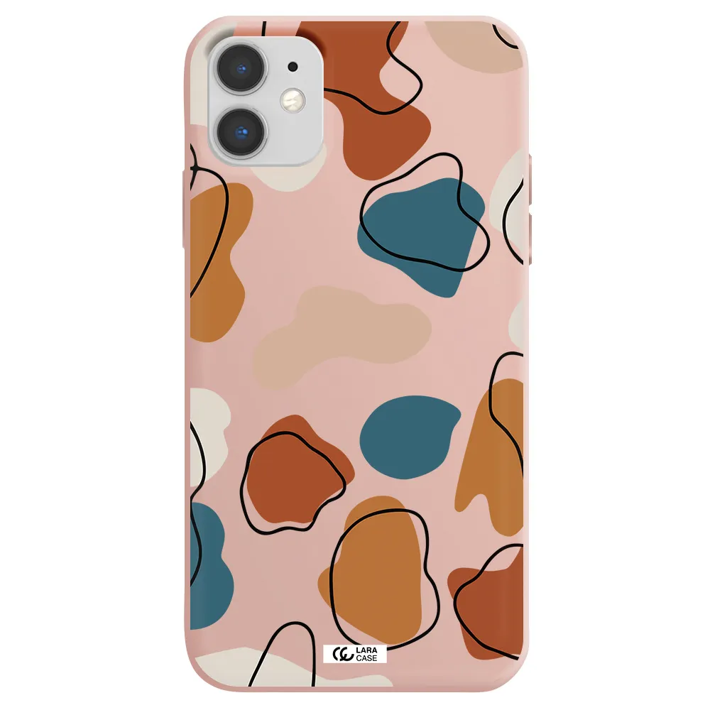 Boho Art Apple iPhone 11 Silicone pastel pink Case