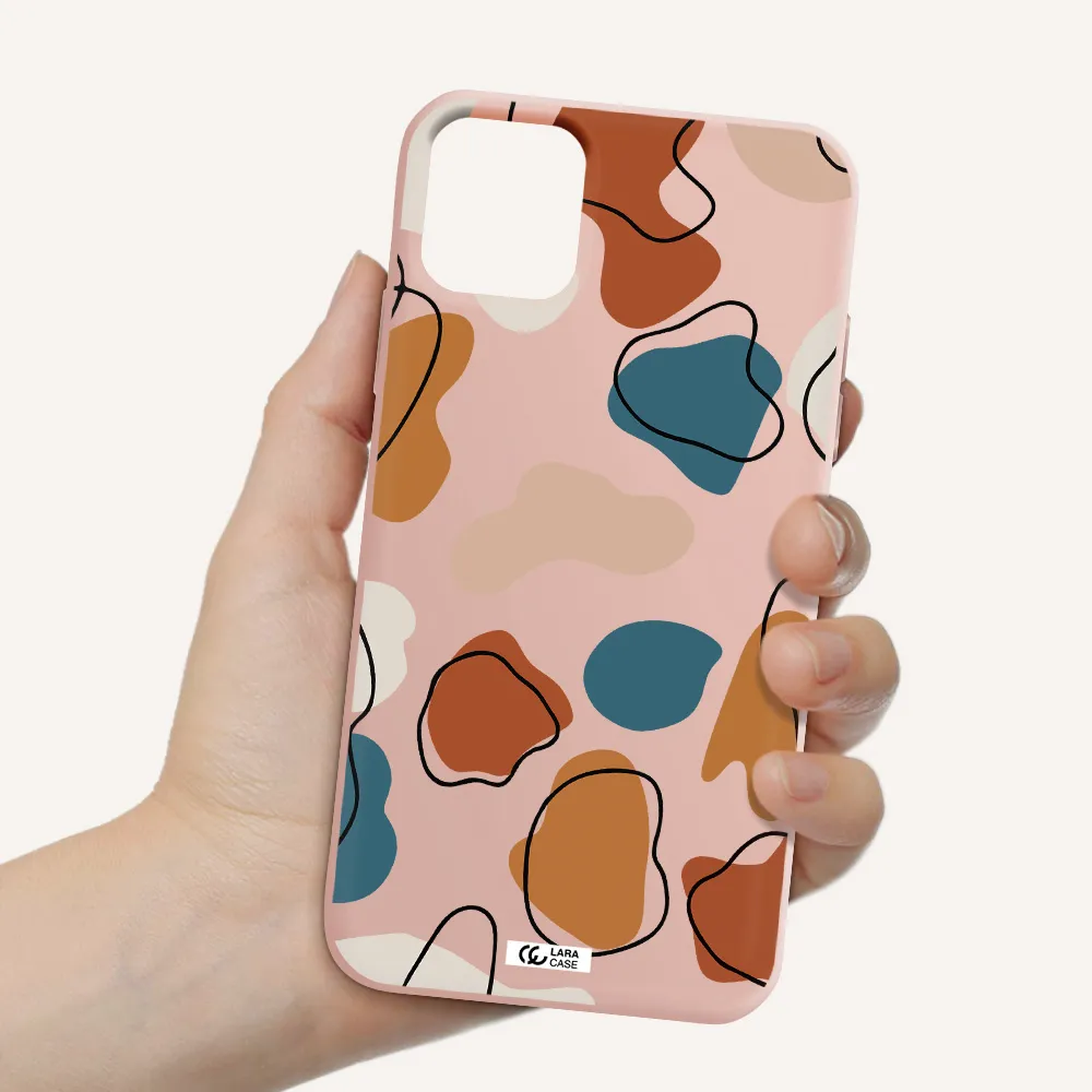 Boho Art Apple iPhone 11 Silicone pastel pink Case