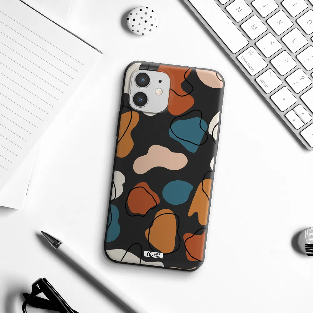 Boho Art Apple iPhone 12 mini Silicone black Case