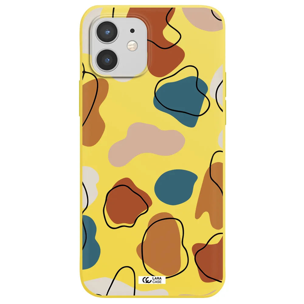 Boho Art Apple iPhone 12 mini Silicone canary yellow Case