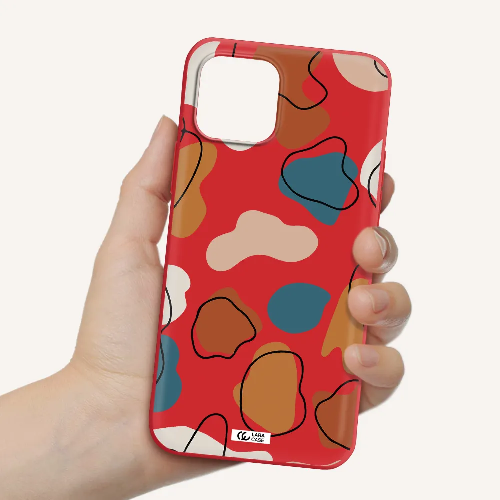 Boho Art Apple iPhone 12 mini Silicone Imperial Red Case