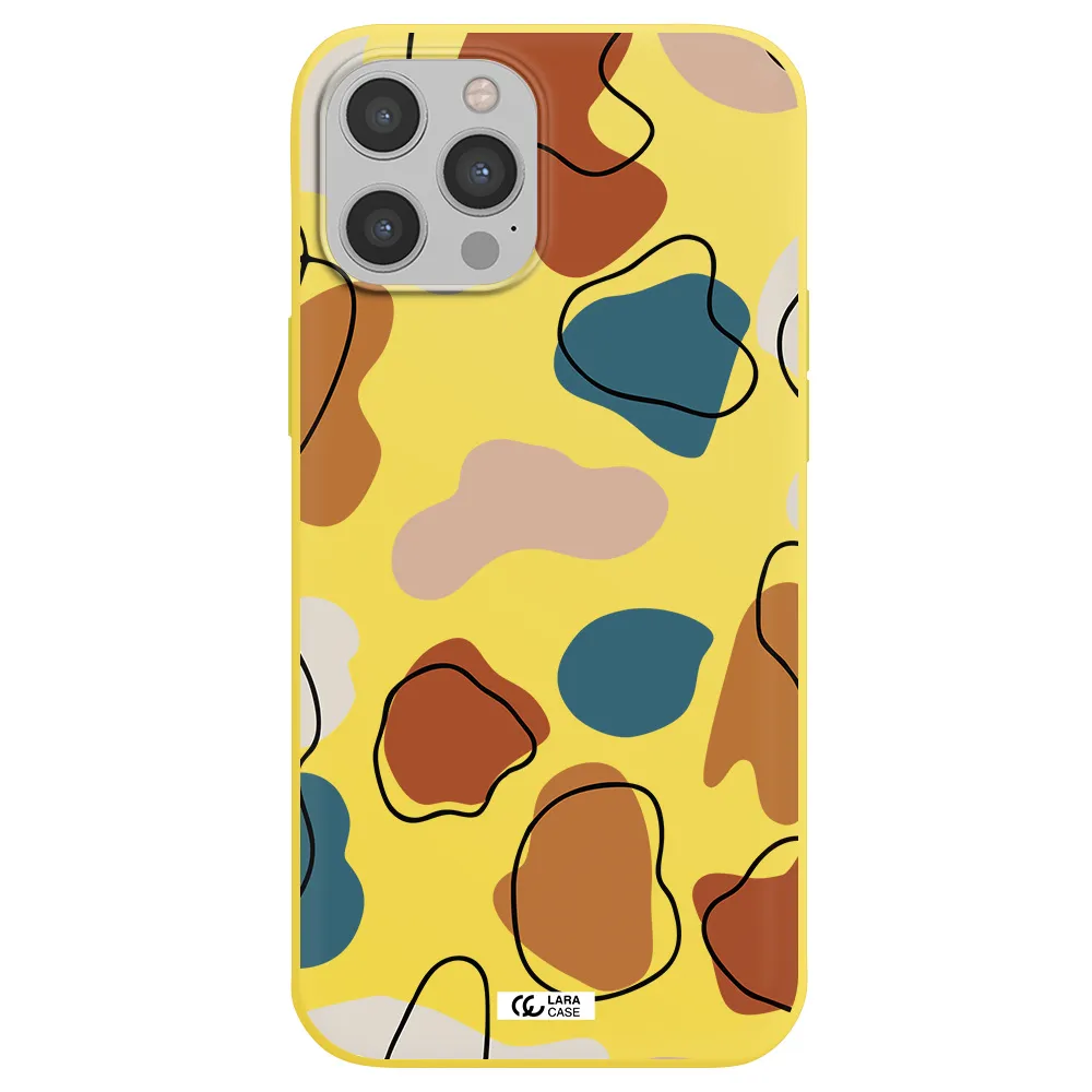 Boho Art Apple iPhone 12 pro max Silicone canary yellow Case