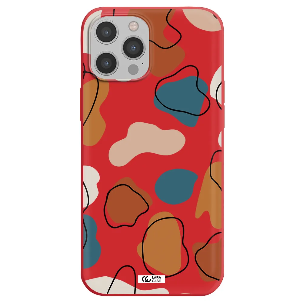 Boho Art Apple iPhone 12 pro max Silicone Imperial Red Case