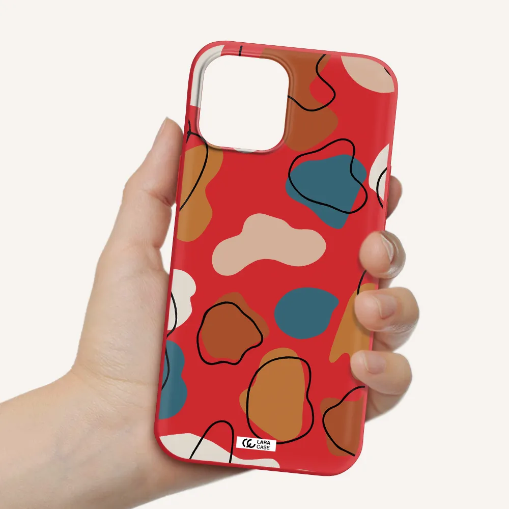 Boho Art Apple iPhone 12 pro max Silicone Imperial Red Case