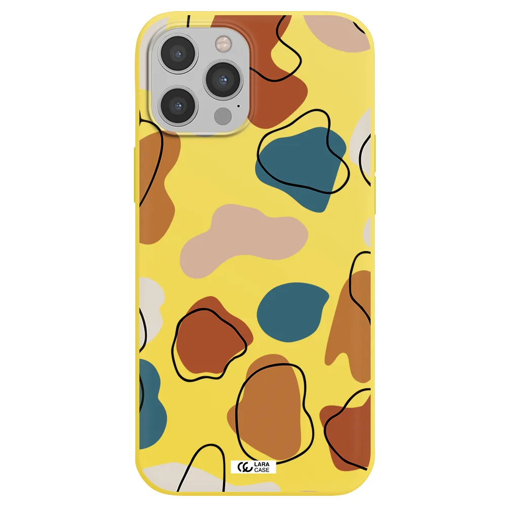 Boho Art Apple iPhone 12 pro Silicone canary yellow Case