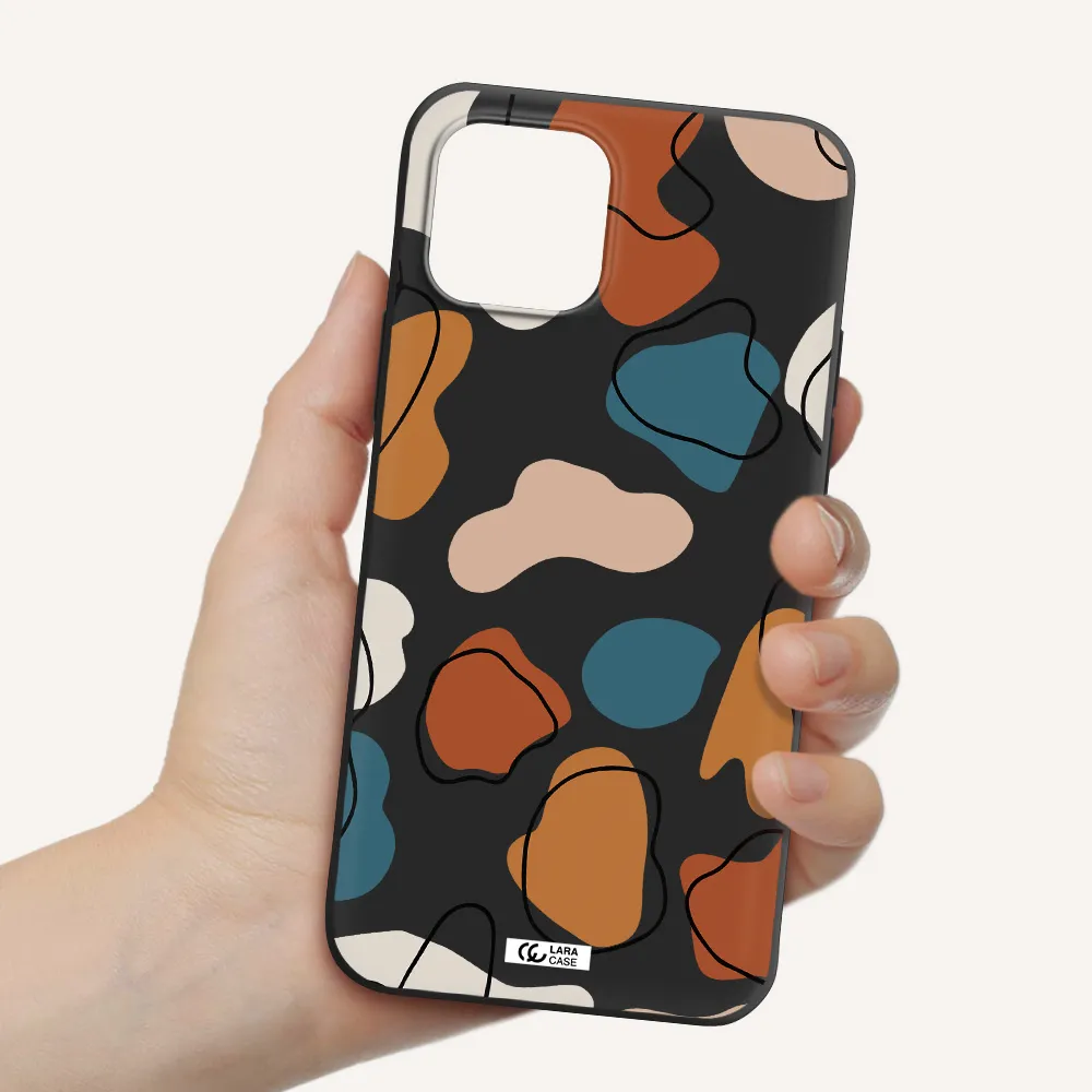 Boho Art Apple iPhone 12 Silicone black Case