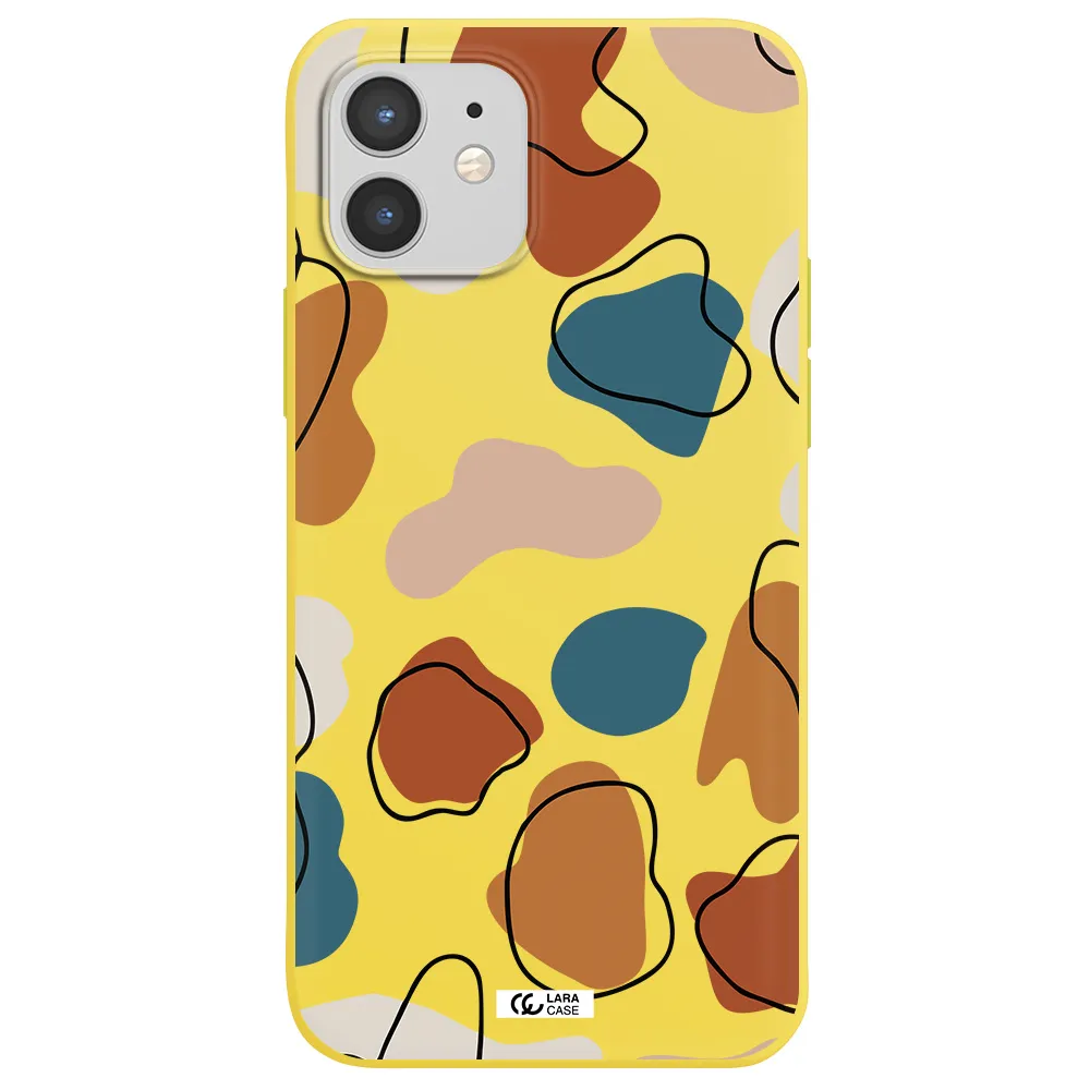 Boho Art Apple iPhone 12 Silicone canary yellow Case