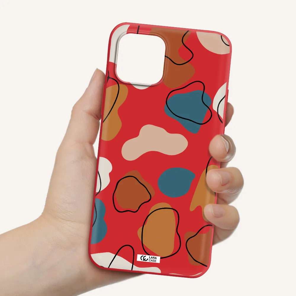 Boho Art Apple iPhone 12 Silicone Imperial Red Case