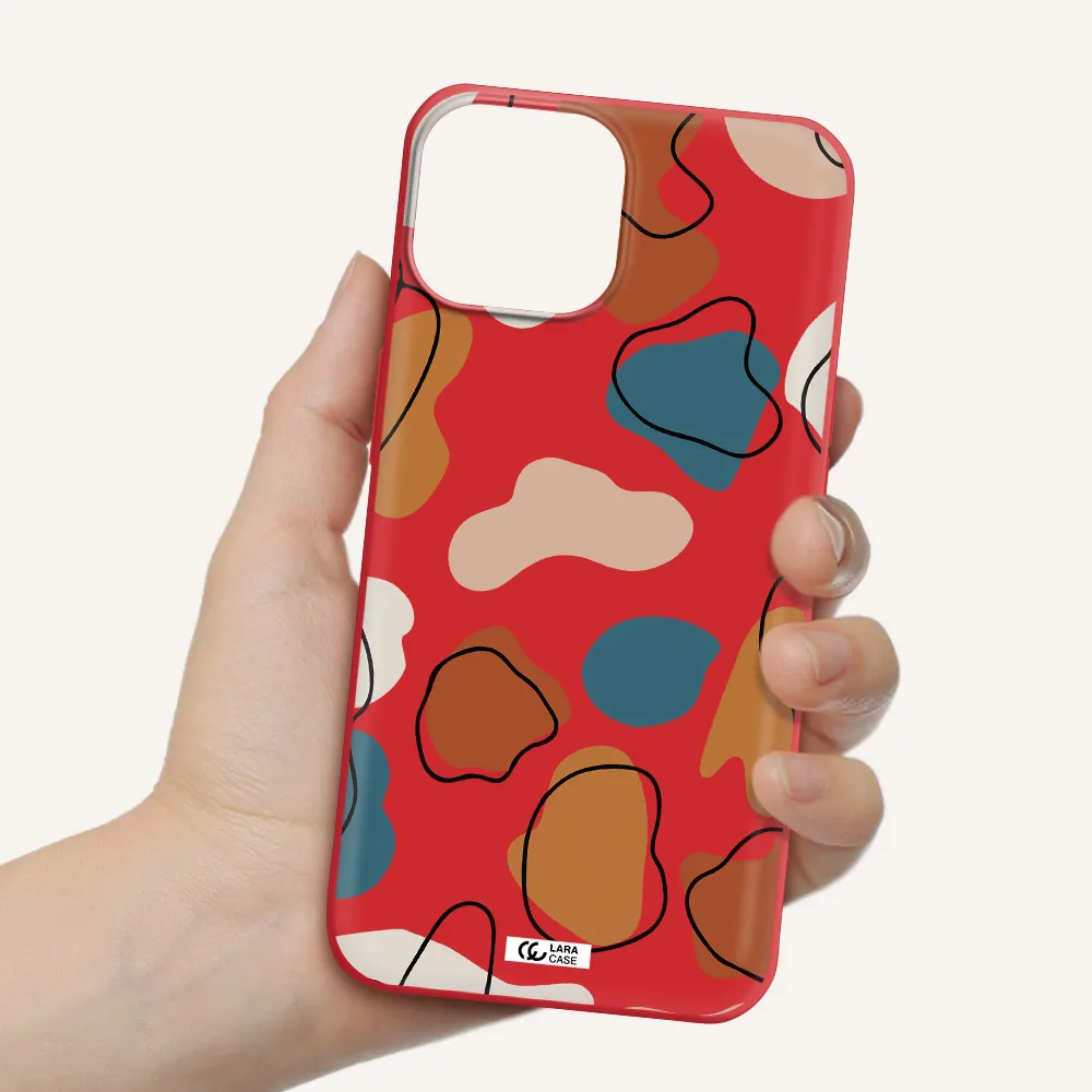 Boho Art Apple iPhone 13 mini Silicone Imperial Red Case