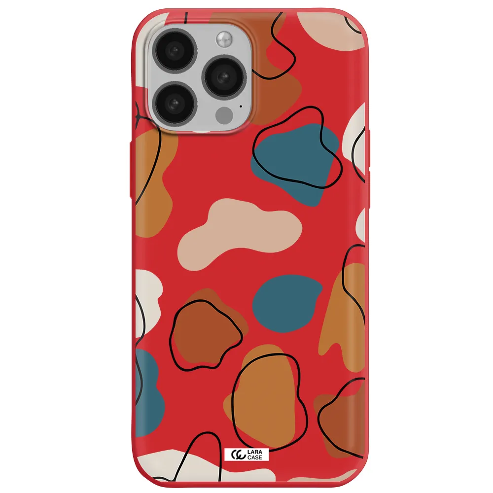 Boho Art Apple iPhone 13 Pro Max Silicone Imperial Red Case
