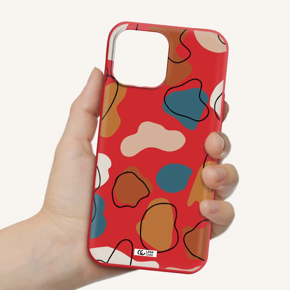 Boho Art Apple iPhone 13 Pro Max Silicone Imperial Red Case