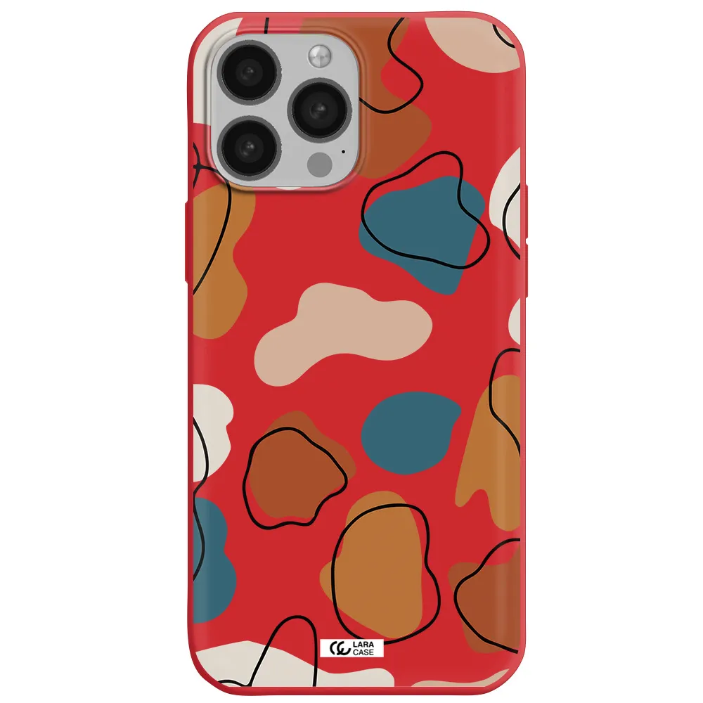 Boho Art Apple iPhone 13 Pro Silicone Imperial Red Case