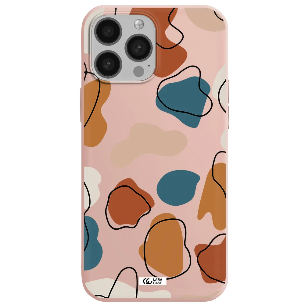 Boho Art Apple iPhone 13 Pro Silicone pastel pink Case