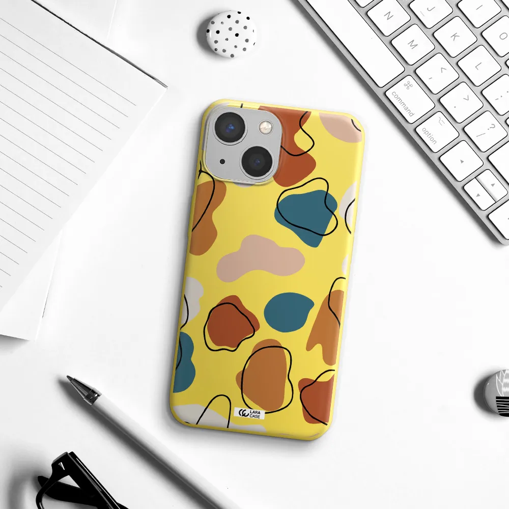 Boho Art Apple iPhone 13 Silicone canary yellow Case