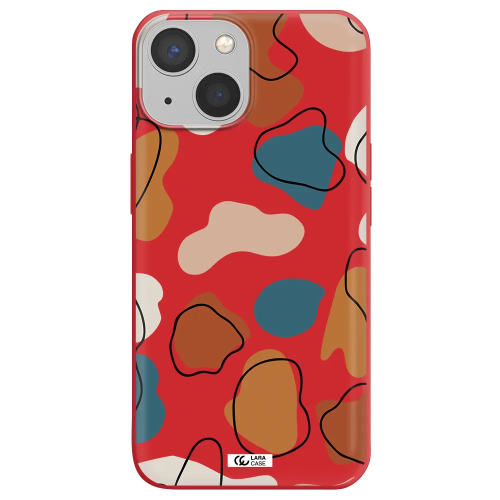 Boho Art Apple iPhone 13 Silicone Imperial Red Case