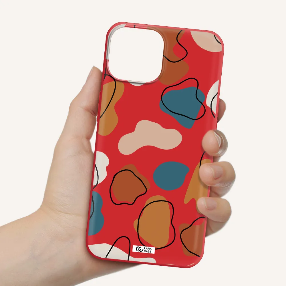 Boho Art Apple iPhone 13 Silicone Imperial Red Case