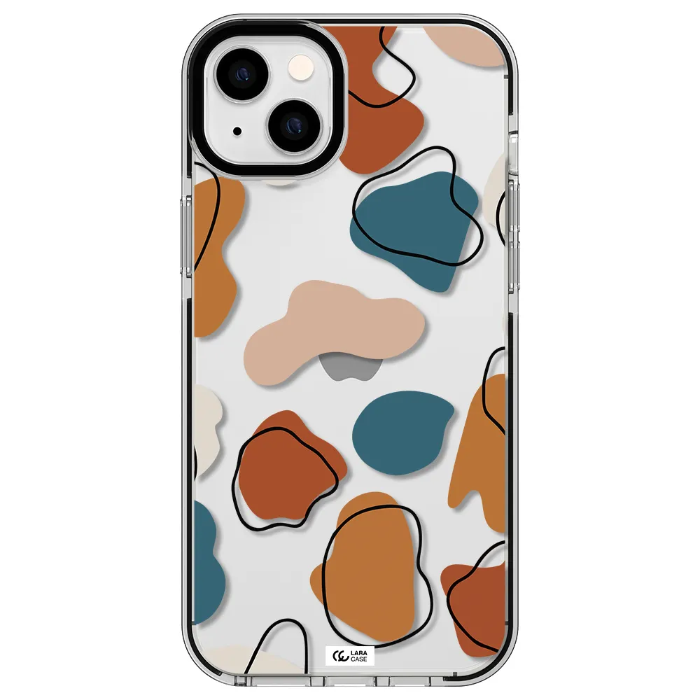 Boho Art Apple iPhone 14 plus impact black border Case
