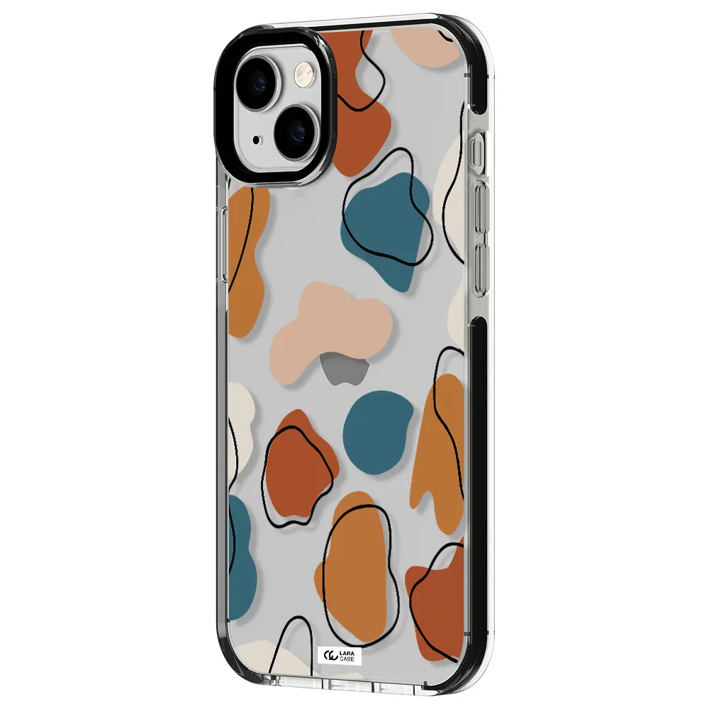 Boho Art Apple iPhone 14 plus impact black border Case