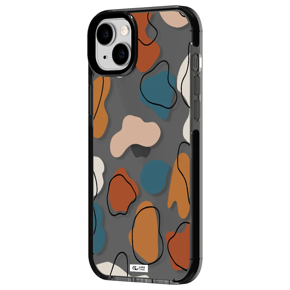 Boho Art Apple iPhone 14 plus impact Smoke Black Case