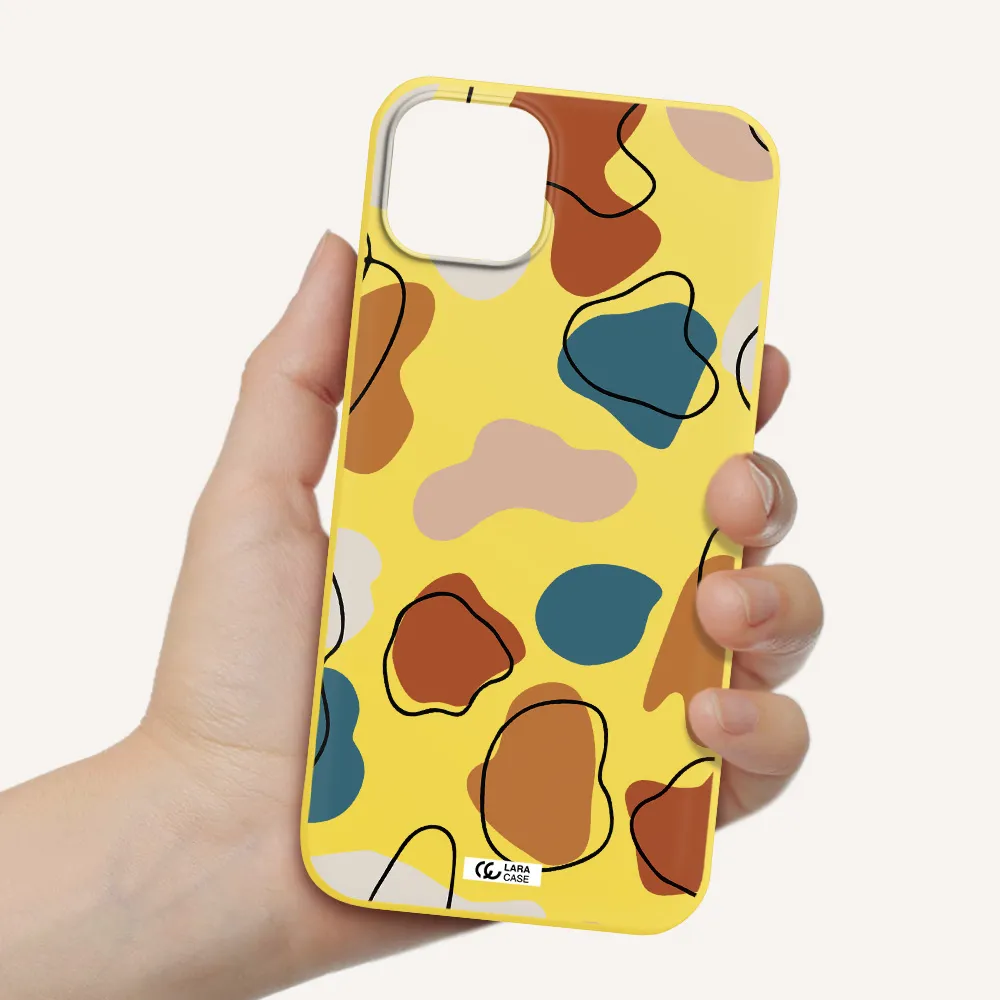 Boho Art Apple iPhone 14 plus Silicone canary yellow Case