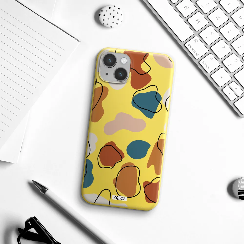 Boho Art Apple iPhone 14 plus Silicone canary yellow Case