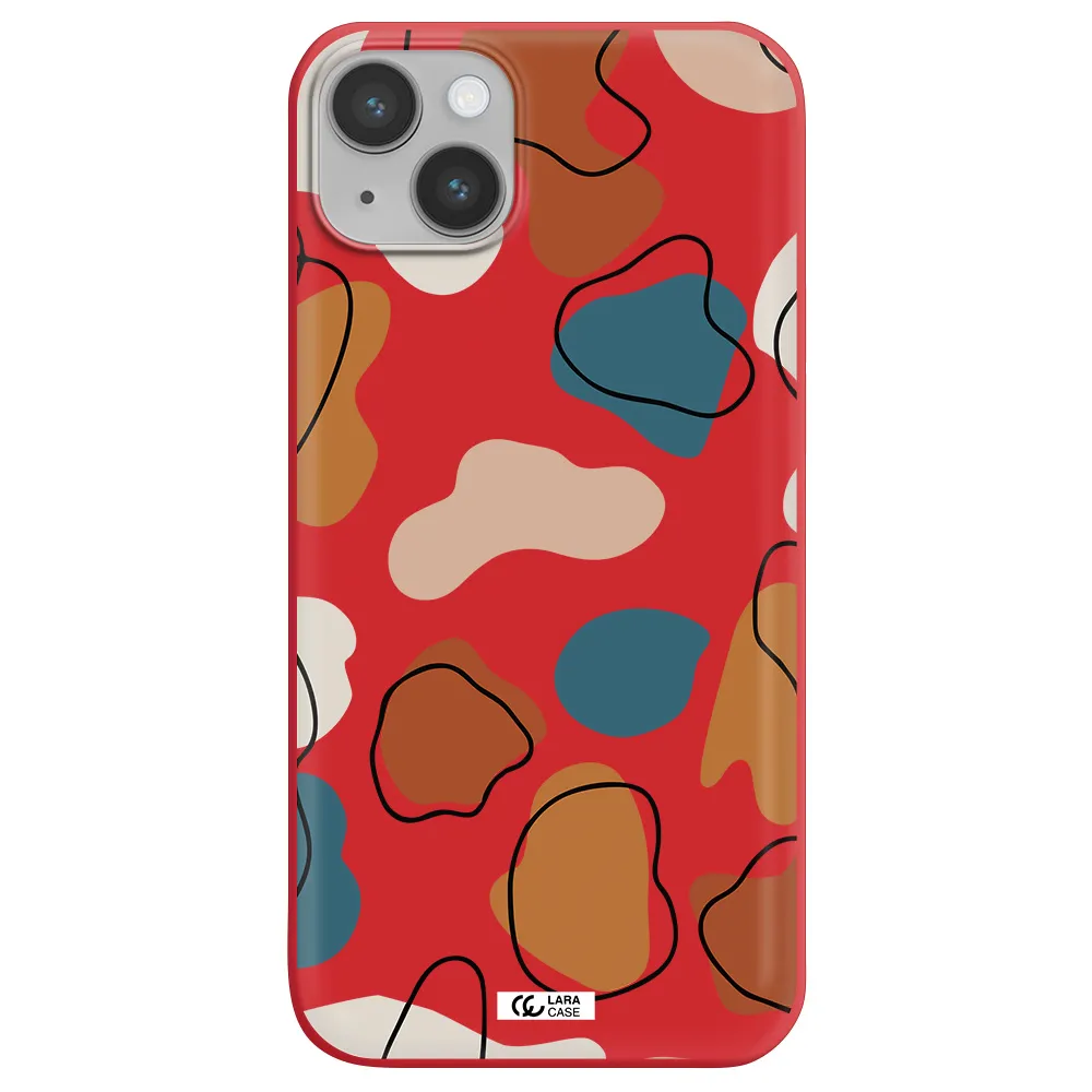 Boho Art Apple iPhone 14 plus Silicone Imperial Red Case