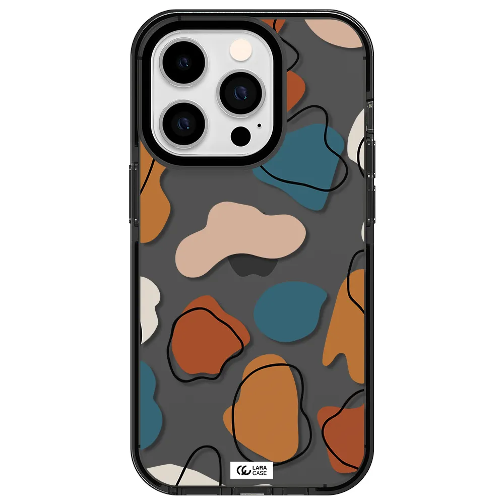 Boho Art Apple iPhone 14 pro impact Smoke Black Case