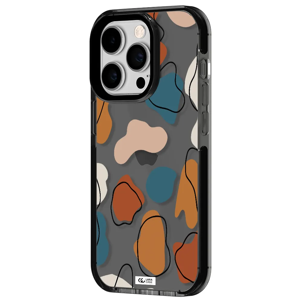 Boho Art Apple iPhone 14 pro impact Smoke Black Case