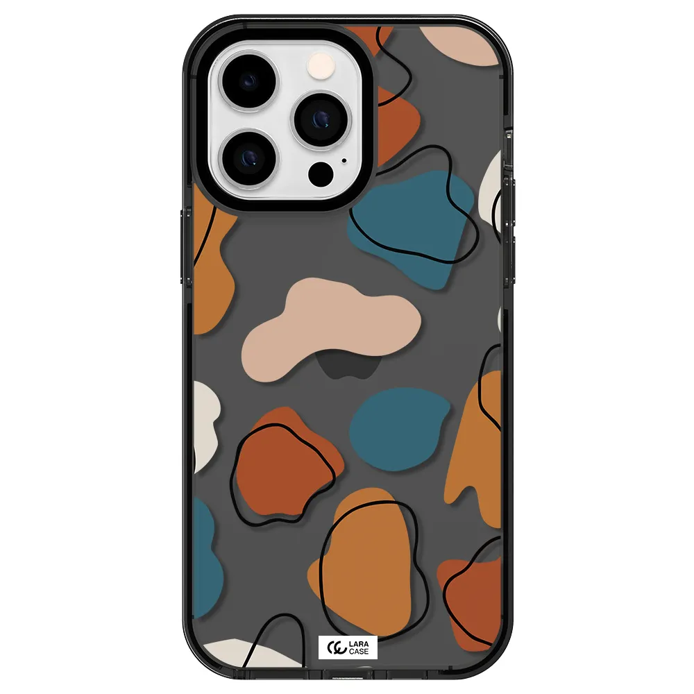 Boho Art Apple iPhone 14 pro max impact Smoke Black Case