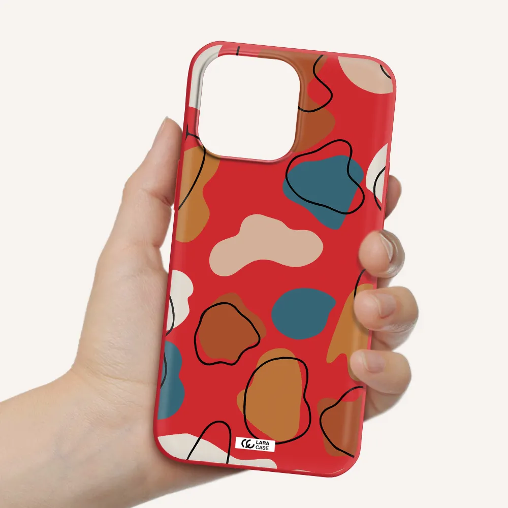 Boho Art Apple iPhone 14 pro max Silicone Imperial Red Case