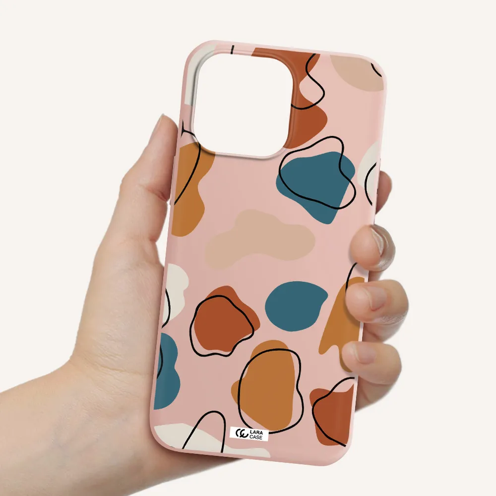 Boho Art Apple iPhone 14 pro max Silicone pastel pink Case