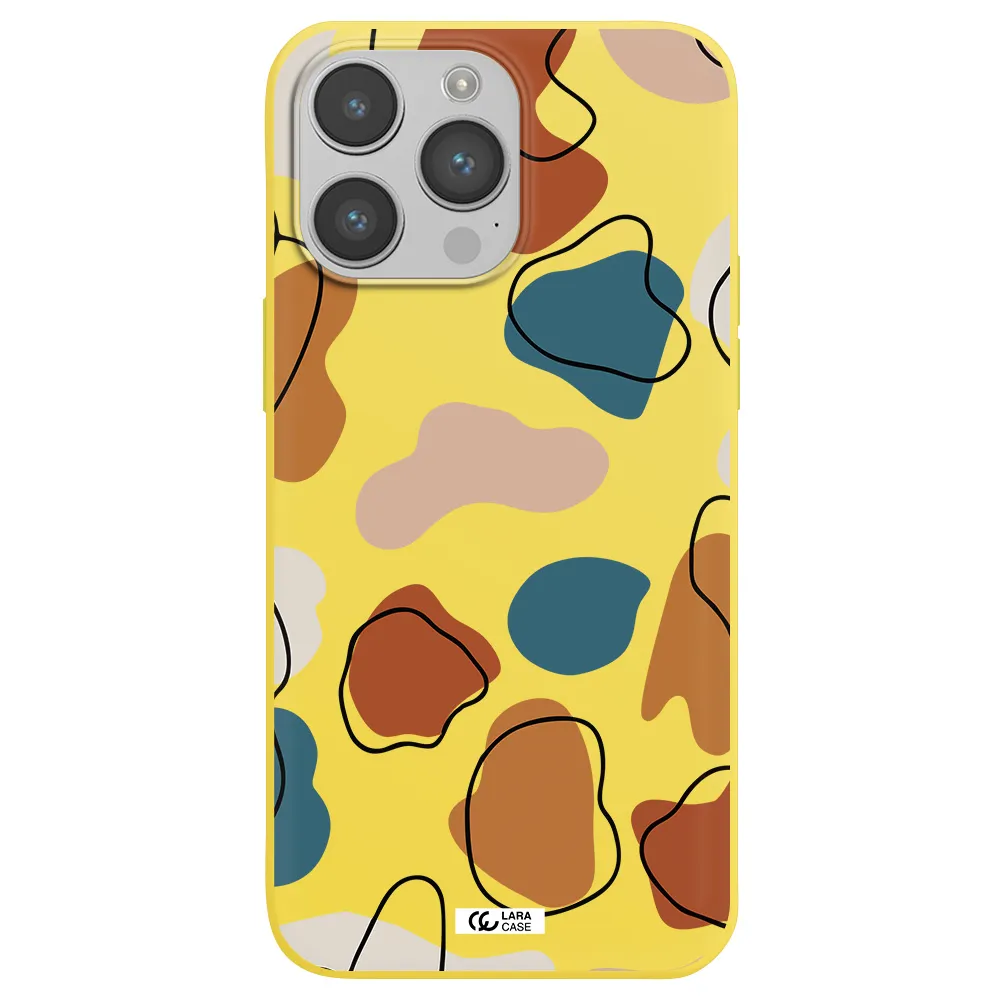 Boho Art Apple iPhone 14 pro Silicone canary yellow Case