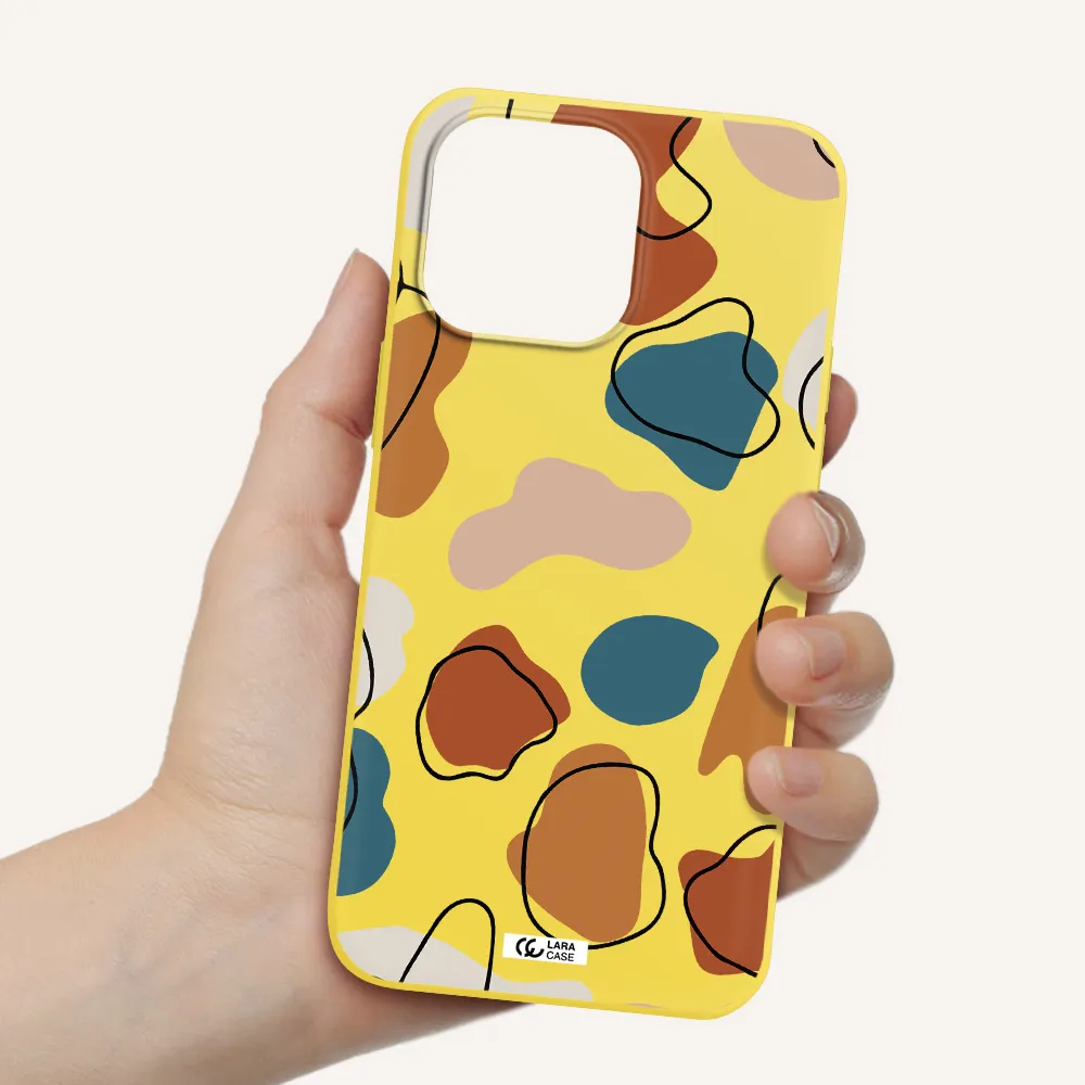 Boho Art Apple iPhone 14 pro Silicone canary yellow Case