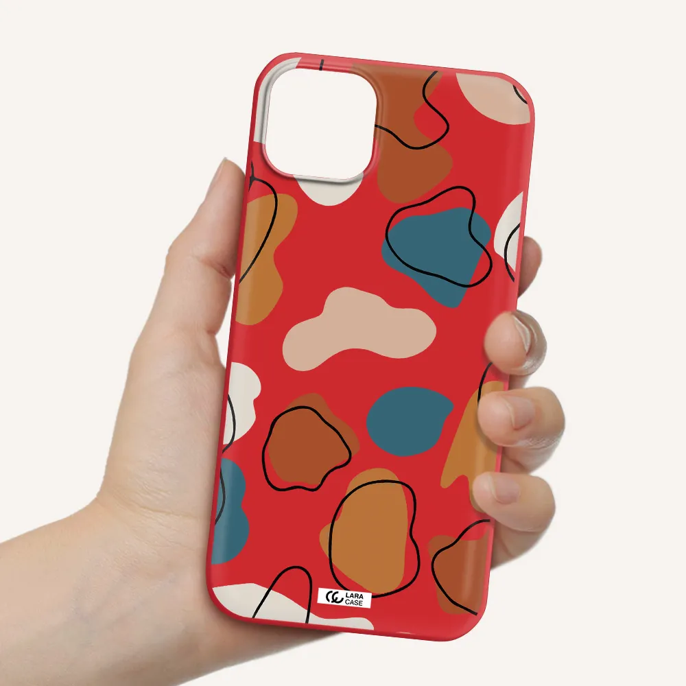 Boho Art Apple iPhone 14 Silicone Imperial Red Case