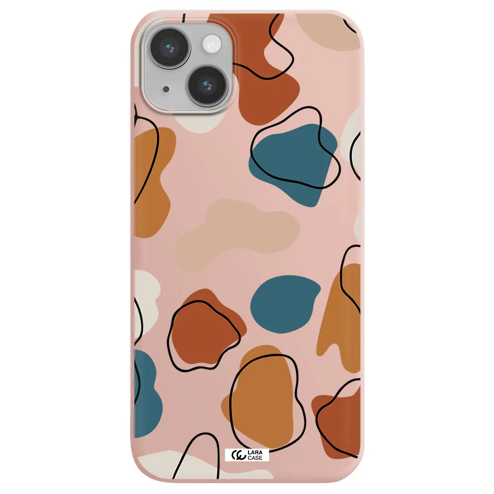 Boho Art Apple iPhone 14 Silicone pastel pink Case