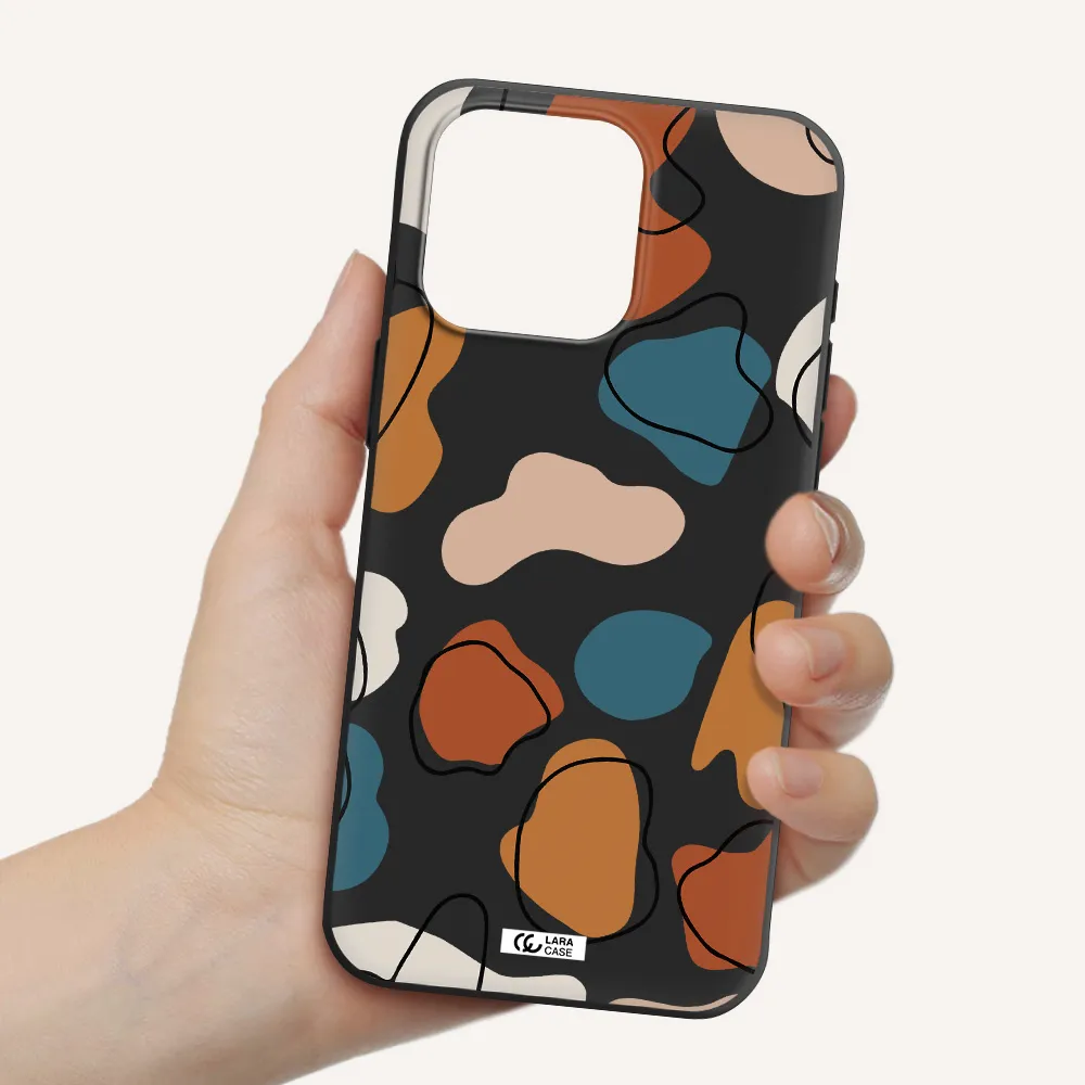 Boho Art Apple Iphone 15 Pro max Silicone black Case