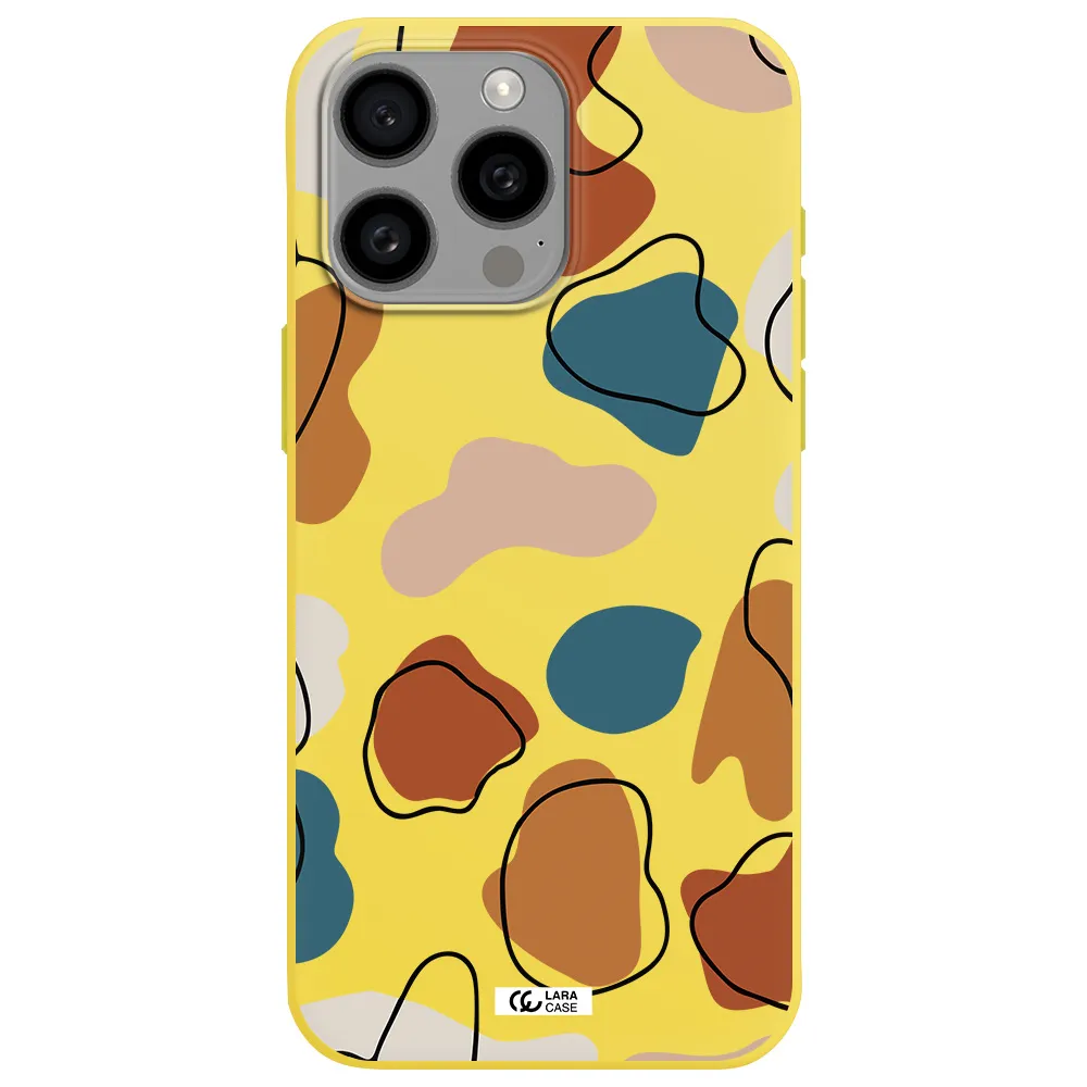 Boho Art Apple Iphone 15 Pro max Silicone canary yellow Case
