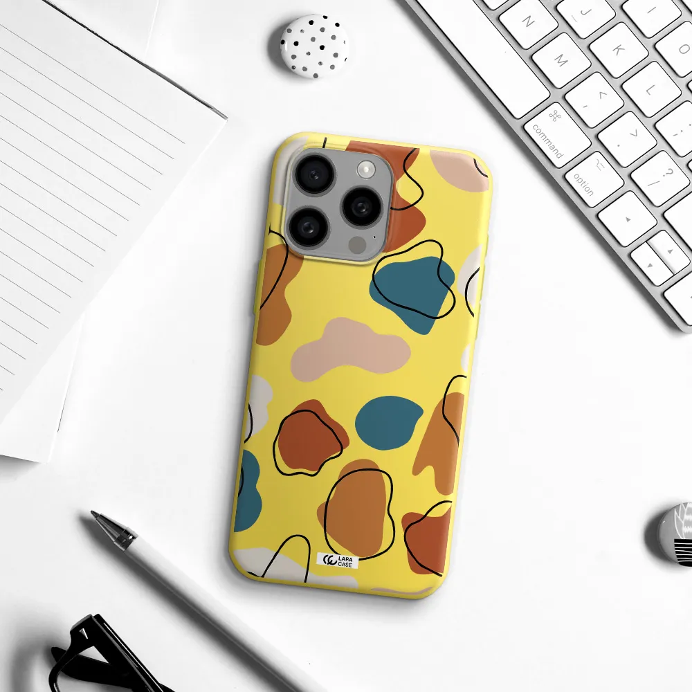 Boho Art Apple Iphone 15 Pro max Silicone canary yellow Case