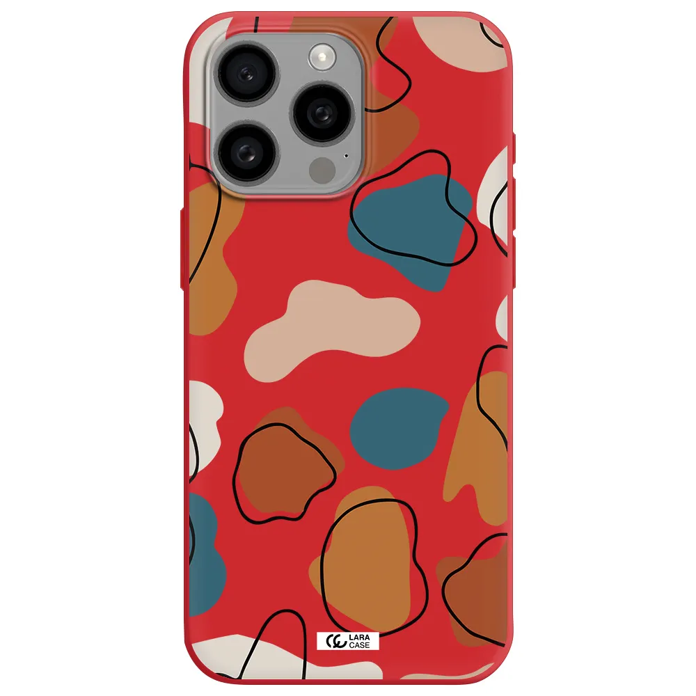 Boho Art Apple Iphone 15 Pro Max Silicone Imperial Red Case