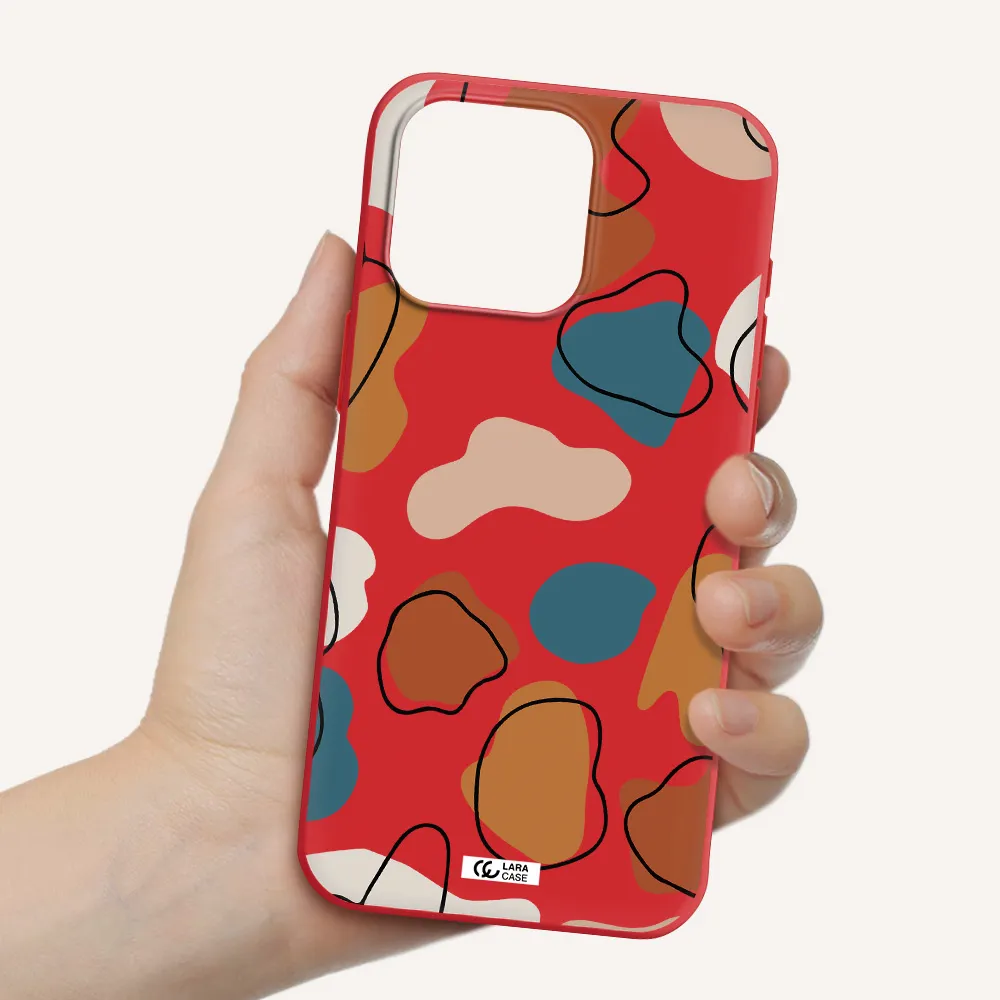 Boho Art Apple Iphone 15 Pro Max Silicone Imperial Red Case