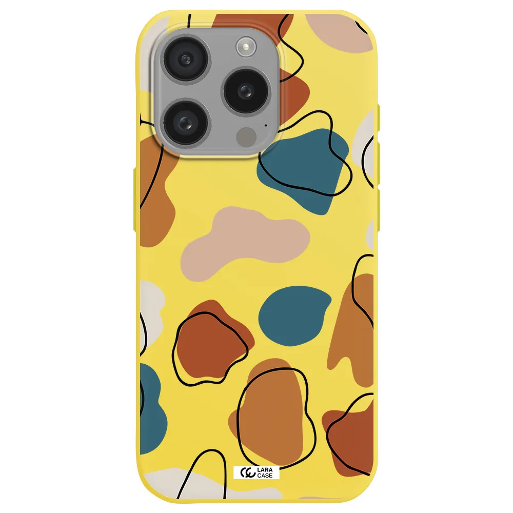 Boho Art Apple Iphone 15 Pro Silicone Canary Yellow Case