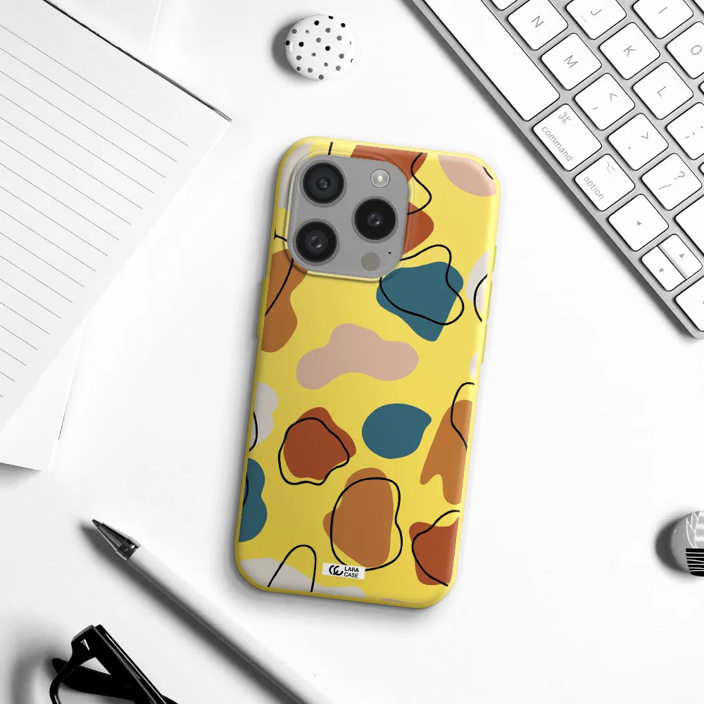 Boho Art Apple Iphone 15 Pro Silicone Canary Yellow Case