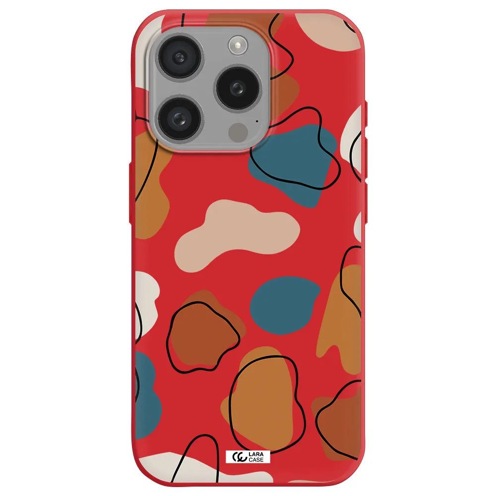 Boho Art Apple Iphone 15 Pro Silicone Imperial Red Case