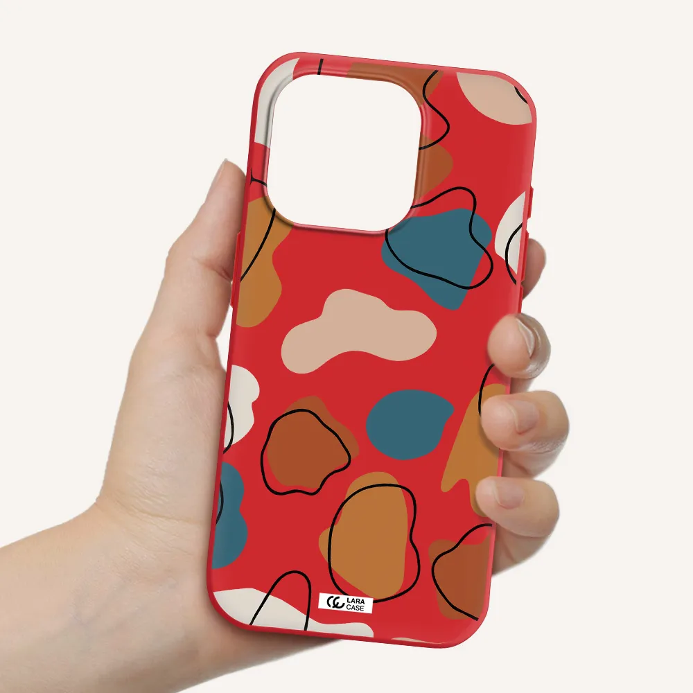 Boho Art Apple Iphone 15 Pro Silicone Imperial Red Case