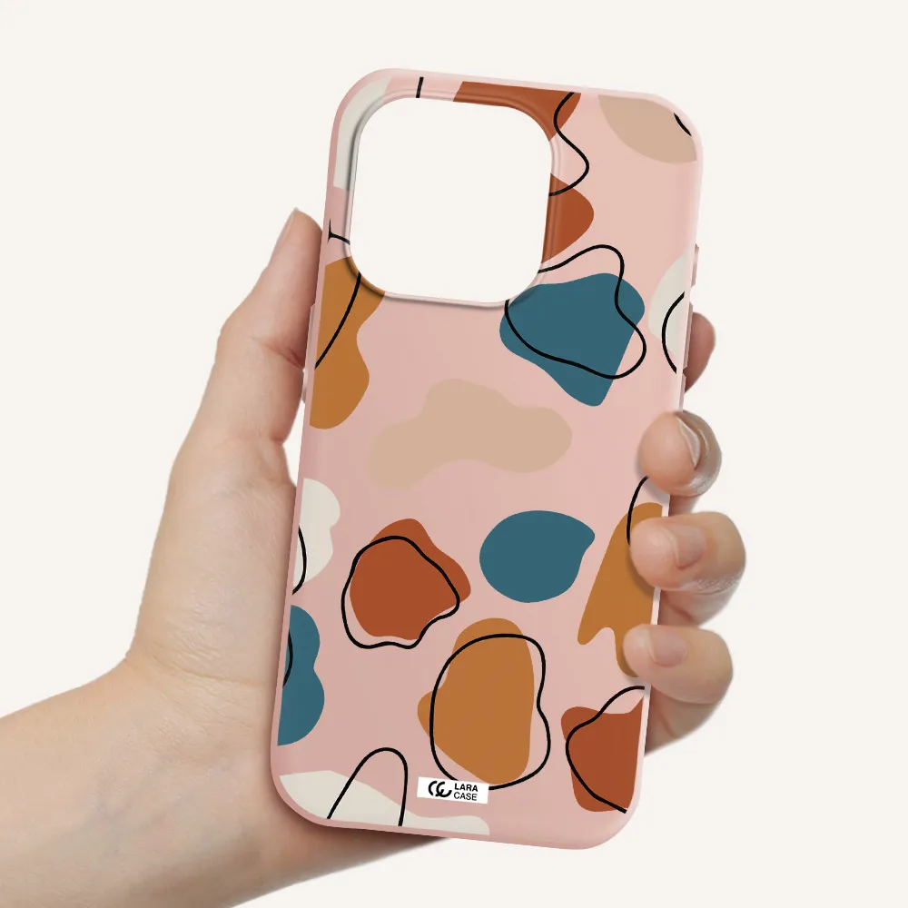 Boho Art Apple Iphone 15 Pro Silicone Pastel Pink Case