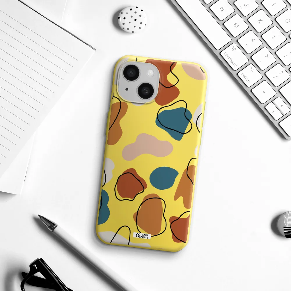 Boho Art Apple iPhone 15 Silicone canary yellow Case