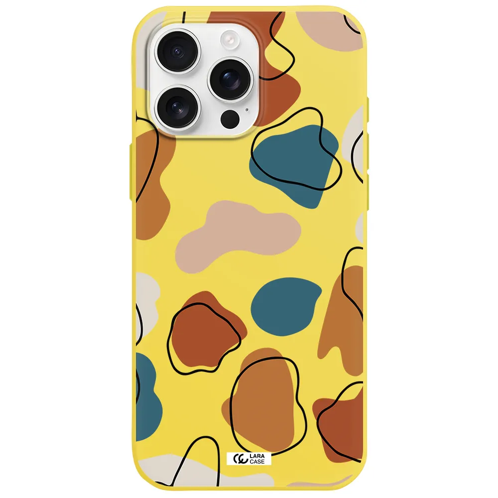 Boho Art Apple Iphone 16 Pro Max Silicone Canary Yellow Case
