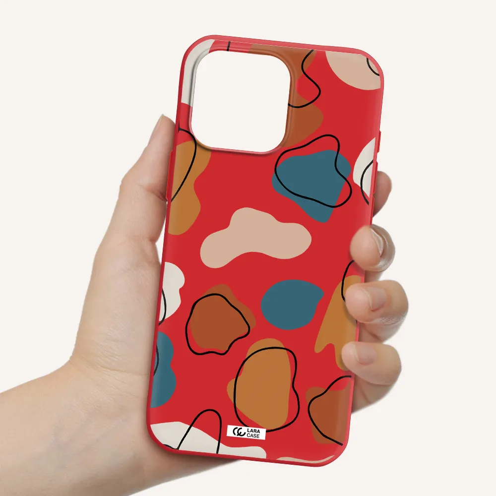 Boho Art Apple Iphone 16 Pro Max Silicone Imperial Red Case