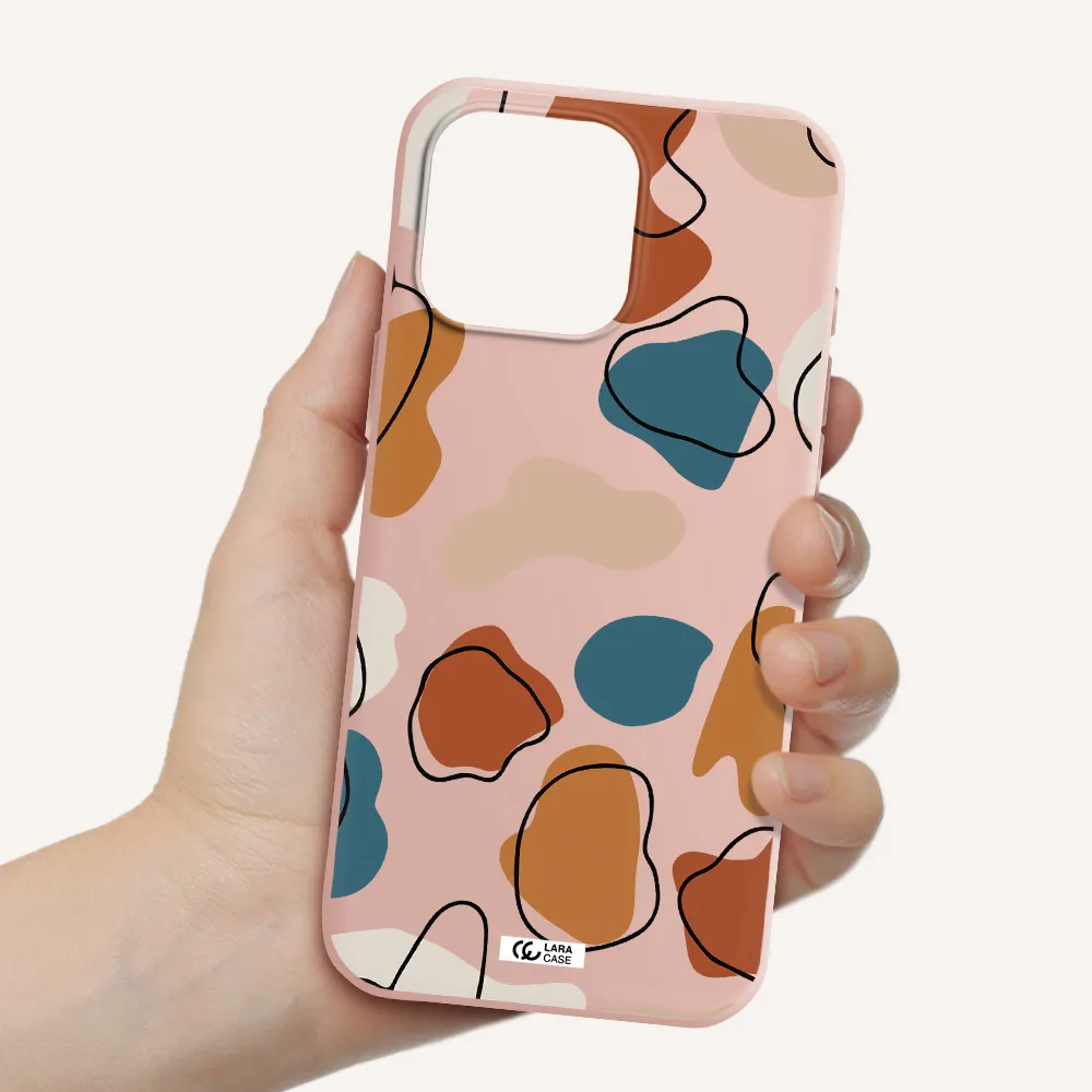 Boho Art Apple Iphone 16 Pro Max Silicone Pastel Pink Case